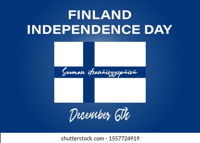 Republic of Finland Independence Day. December 6th. Vector Elements National Concept. Greeting, Card Poster, Web Banner Design EPS 10. English Translation: "Finland, Finnish Independence Day"