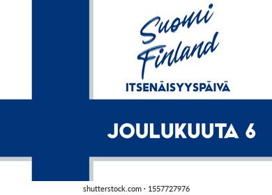 Republic of Finland Independence Day. December 6th. Vector Elements National Concept. Greeting, Card Poster, Web Banner Design. English Translation: "Finland, Finnish Independence Day December 6"