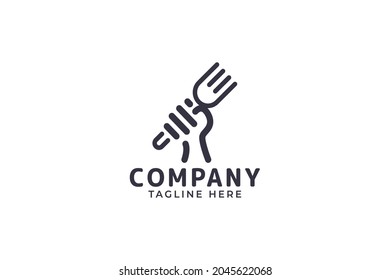 Republic of food vector graphic with a combination of a hand and fork for any business.