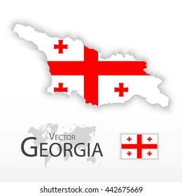 Republic of Georgia ( flag and map ) ( transportation and tourism concept )