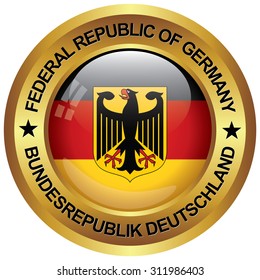 republic of germany icon in english and german language