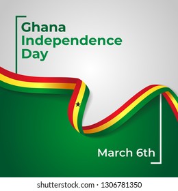 Ilustración de diseño de plantillas de vectores del Día de la Independencia de Ghana 