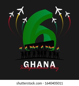 Republic of Ghana Independence Day Vector Template Design Illustration. Celebration of Ghana Independence Day on March 6.