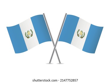 Republic Guatemala Crossed Flags Guatemalan Flags Stock Vector (Royalty ...