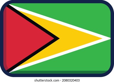 Republic of Guyana flag illustration icon design flat