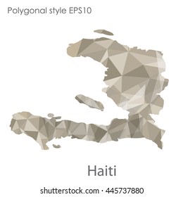 Republic of Haiti map in geometric polygonal style.Abstract gems triangle,modern design background.Vector Illustration EPS10.