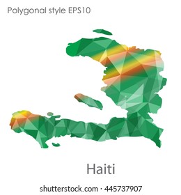 Republic of Haiti map in geometric polygonal style.Abstract gems triangle,modern design background.Vector Illustration EPS10.