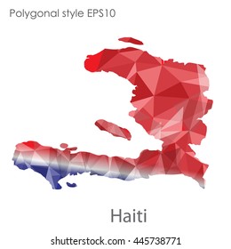 Republic of Haiti map in geometric polygonal style.Abstract gems triangle,modern design background.Vector Illustration EPS10.