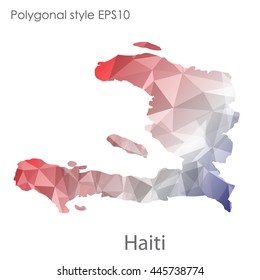 Republic of Haiti map in geometric polygonal style.Abstract gems triangle,modern design background.Vector Illustration EPS10.