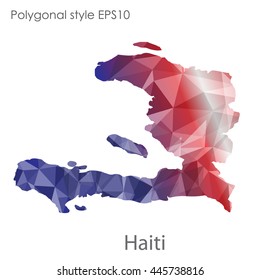 Republic of Haiti map in geometric polygonal style.Abstract gems triangle,modern design background.Vector Illustration EPS10.