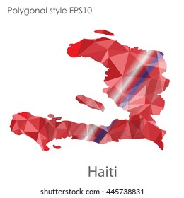 Republic of Haiti map in geometric polygonal style.Abstract gems triangle,modern design background.Vector Illustration EPS10.