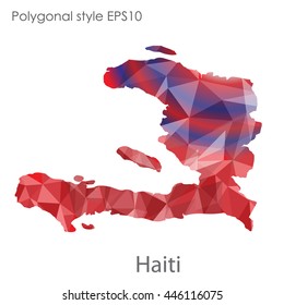 Republic of Haiti map in geometric polygonal style.Abstract gems triangle,modern design background.Vector Illustration EPS10.