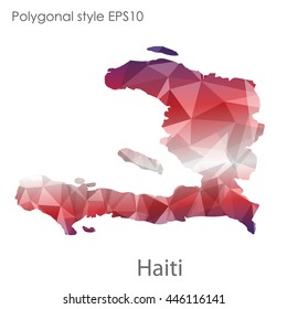 Republic of Haiti map in geometric polygonal style.Abstract gems triangle,modern design background.Vector Illustration EPS10.