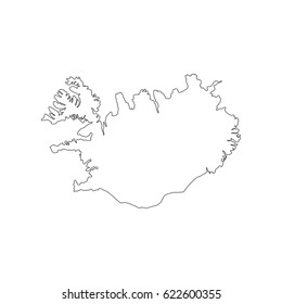 Republic of Iceland map on the white background. Vector illustration