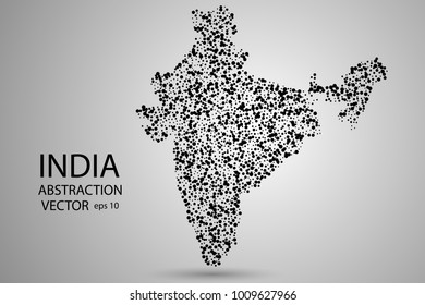 The Republic of India, an Abstract Map consisting of circles. Vector eps 10.