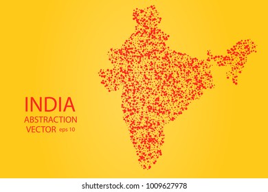 The Republic of India, an Abstract Map consisting of circles. Vector eps 10.