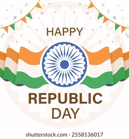 Republic of India Celebration Poster Background Vector Image