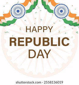 Republic of India Celebration Poster Background Vector Image