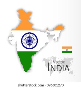 India Flag Map Images Stock Photos Vectors Shutterstock