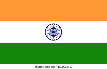Republic of India National Flag. Vector flag with official colors.
