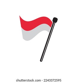 Republic of Indonesia flag icon,vector illustration logo design.