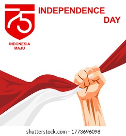 Republic of Indonesia Independence Day. 75 years old. (Indonesian: Indonesia Maju)