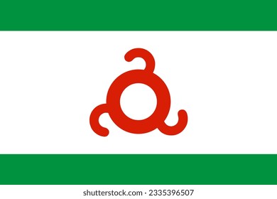 Republic of Ingushetia flag vector illustration isolated on white background. Russian federation territory. Ingushetia flag. National symbol.