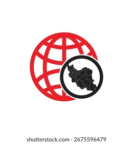 República de Irán mapa icono Ilustración vectorial diseño de símbolos