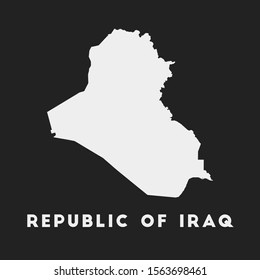 Republic of Iraq icon. Country map on dark background. Stylish Republic of Iraq map with country name. Vector illustration.