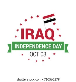 Republic of Iraq Independence Day Patriotic Design. Happy Independence Day Republic of Iraq Vector Greeting Card.