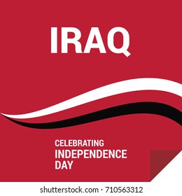 Republic of Iraq Independence Day Patriotic Design. Happy Independence Day Republic of Iraq Vector Greeting Card.