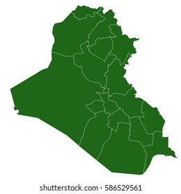 Republic of Iraq map isolated on white background.