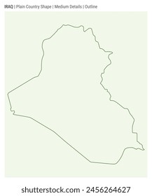 Republic of Iraq plain country map. Medium Details. Outline style. Shape of Republic of Iraq. Vector illustration.