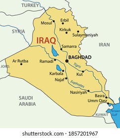 Republic of Iraq - vector map