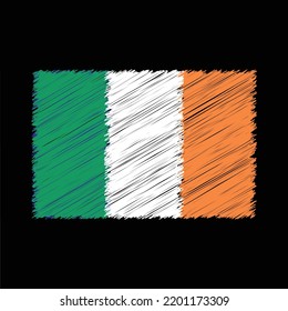 Republic Of Ireland flag with chalk effect vector graphics