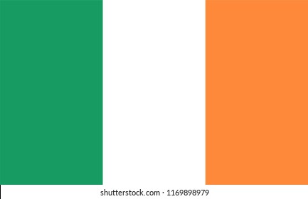 Republic Of Ireland Flag, Vector Image And Icon