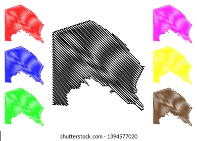Republic of Karakalpakstan (Republic of Uzbekistan, Regions of Uzbekistan) map vector illustration, scribble sketch Karakalpakstan map