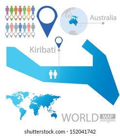 Republic of Kiribati. Australia. World Map. vector Illustration.