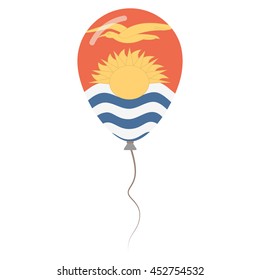 Republic of Kiribati national colors isolated baloon on white background. Independence day patriotic poster. Flat style flag balloon. National day vector illustration.