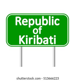 Republic of Kiribati road sign isolated on white background.