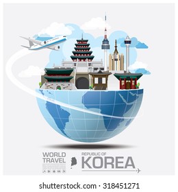 Republic Of Korea Landmark Global Travel And Journey Infographic Vector Design Template