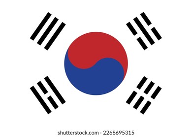 Republic of Korea national flag
vector illustration