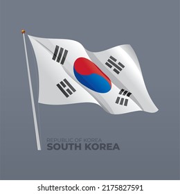Republic of Korea national waving flag