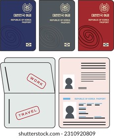 republic Korea passport  passport various colors  slightly abstract picture the passport 