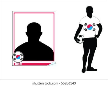 republic of korea soccer player and sticker vector