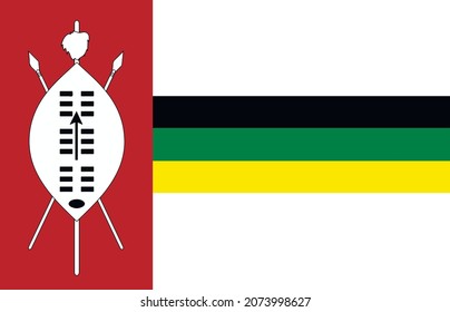 Republic KwaZulu flag vector icon