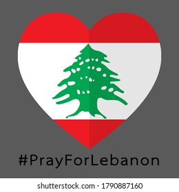Republic of Lebanon flag. Pray For Lebanon and Pray For Beirut.