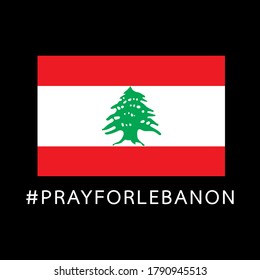 Republic of Lebanon flag. Pray For Lebanon and Pray For Beirut.