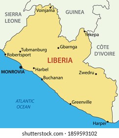 Republic of Liberia - vector map