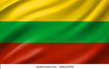 Republic of Lithuania Flag in Vector Illustration